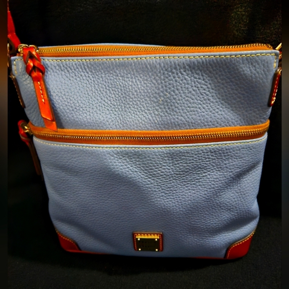 Dooney & Bourke Blue Pebble Leather Crossbody/Shoulder Bag - Picture 8 of 13